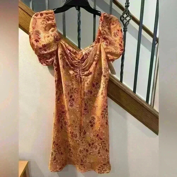 Salmon Multi Floral Dress - Picture 3 of 4